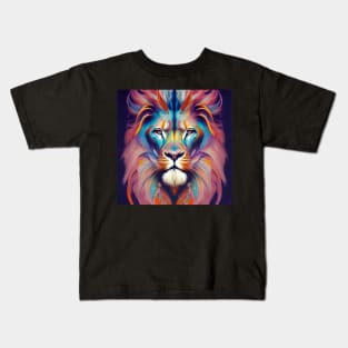 Colorful Lion Digital Art Kids T-Shirt